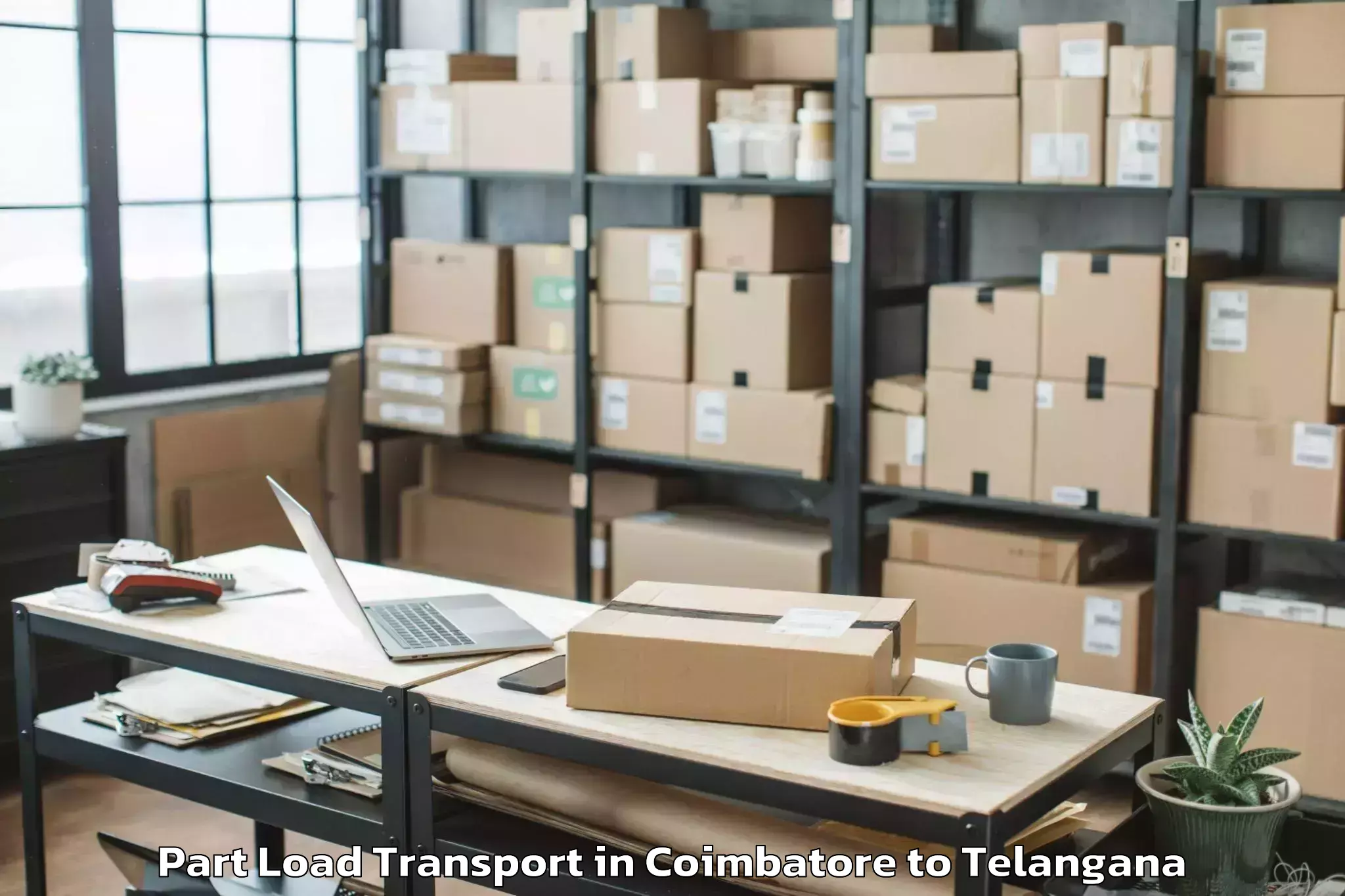 Book Your Coimbatore to Wanparti Part Load Transport Today